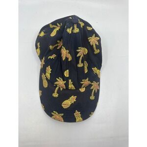WESC Black Pineapple Palm Tree Print Baseball Cap‎ One Size Fading Dusty AS/IS
